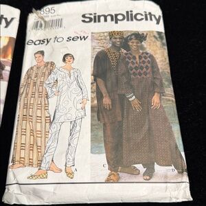Simplicity Women's & Men’s Vibrant Pattern Bundle for Cultural Attire. Preowned